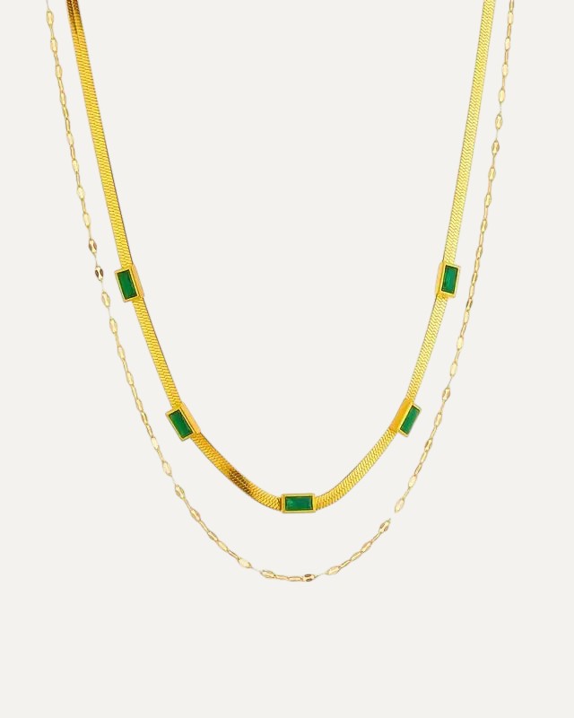 Elegant Green Crystal Necklace