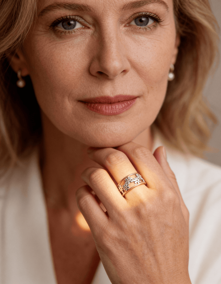 Gold and Silver Leaf Ring