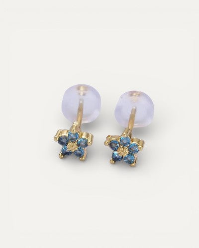 Stud Earrings with Delicate Flower