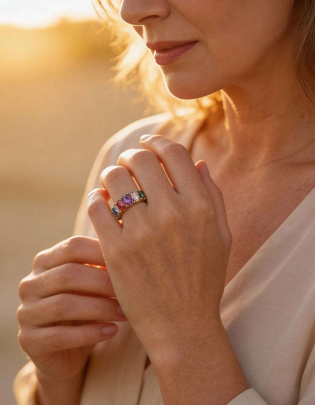Vintage Multicoloured Cubic Zirconia Ring