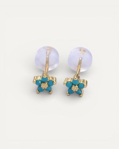 Stud Earrings with Delicate Flower