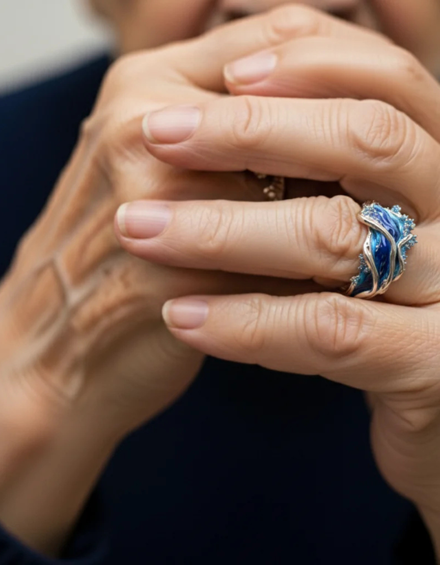 Vintage Golden Ocean Wavy Ring