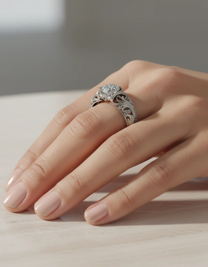 Exotic Silver Crystal Ring