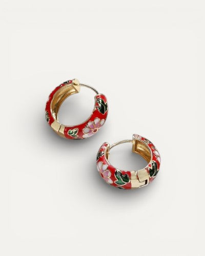 Luxury Black Floral Earrings