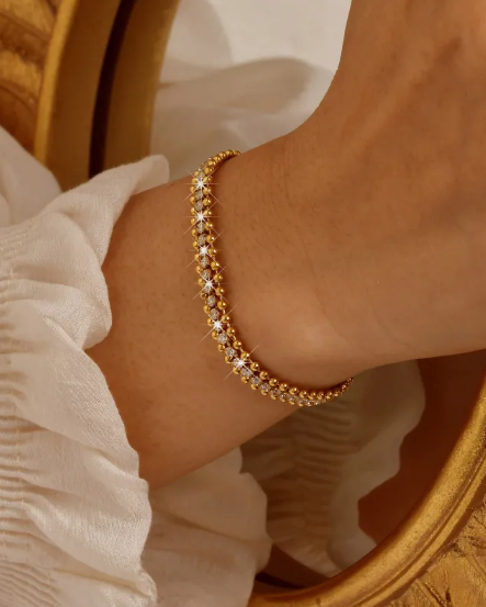 Stainless Steel Zircon Chain Bracelet