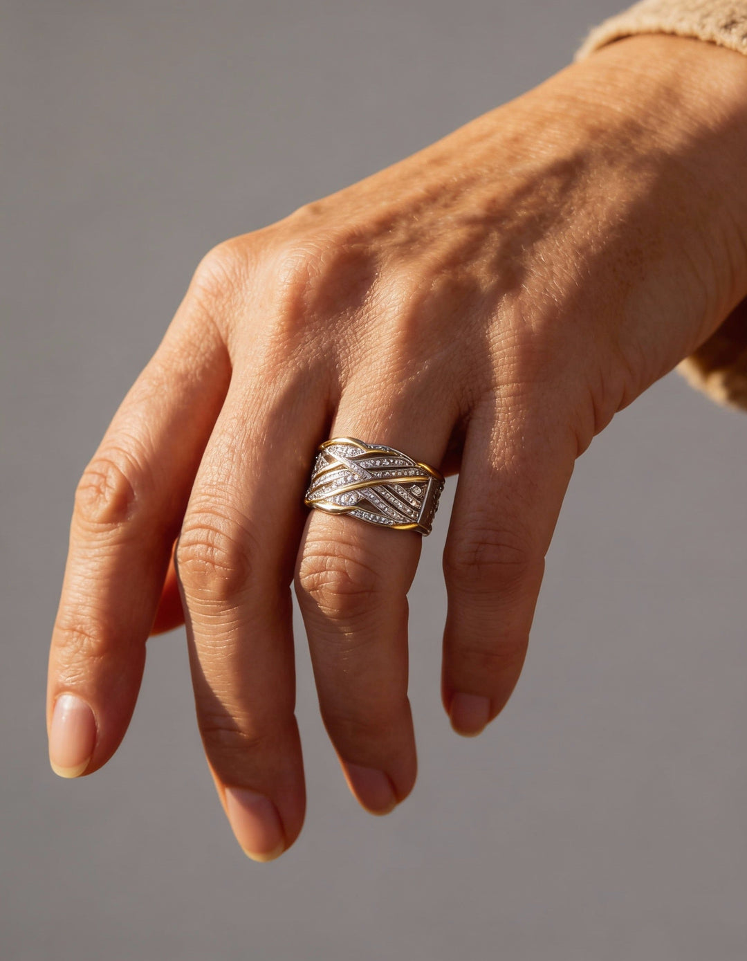 Elegant Multi-Layer Twisted Ring