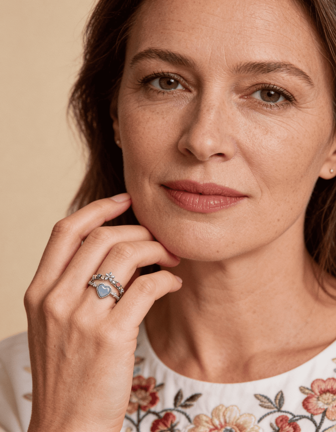 Adjustable Sterling Silver Blue Stone Cubic Zirconia Ring