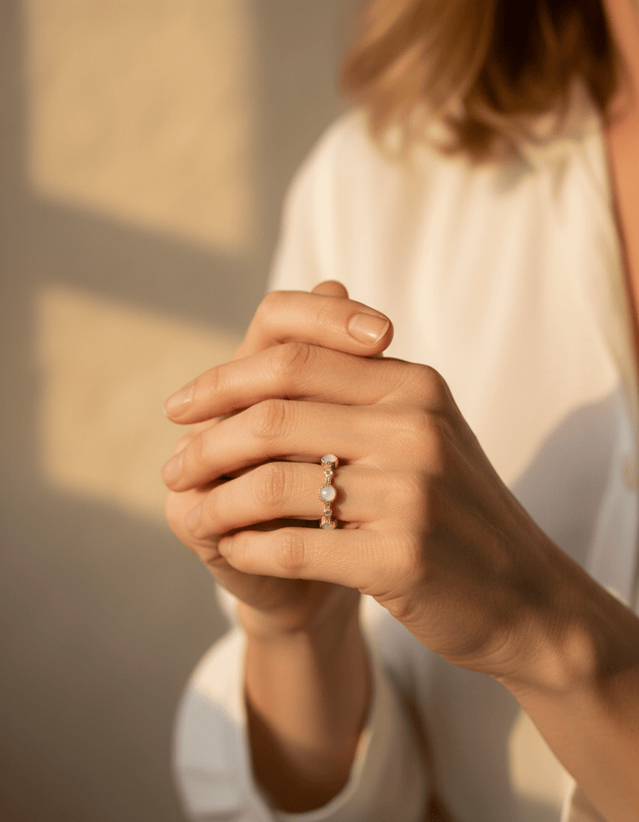 Classic Adjustable Round Gold Crystal Ring