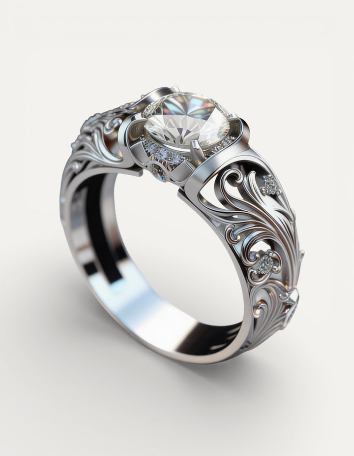 Exotic Silver Crystal Ring