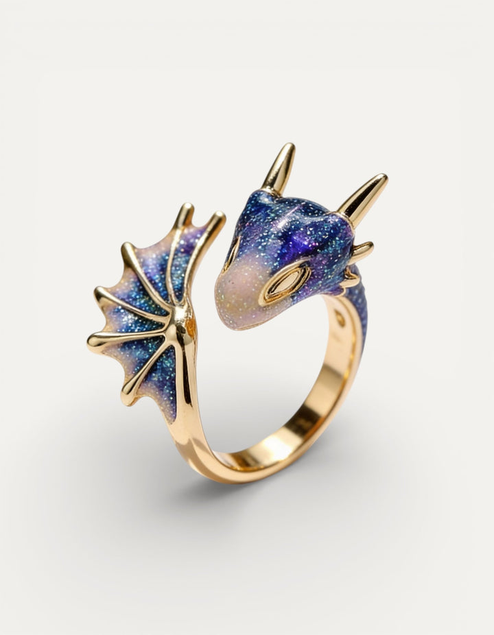 Starry Sky Blue Dragon Index Ring