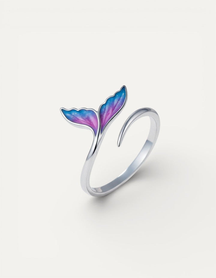 Adjustable Colourful Dolphin Tail Ring