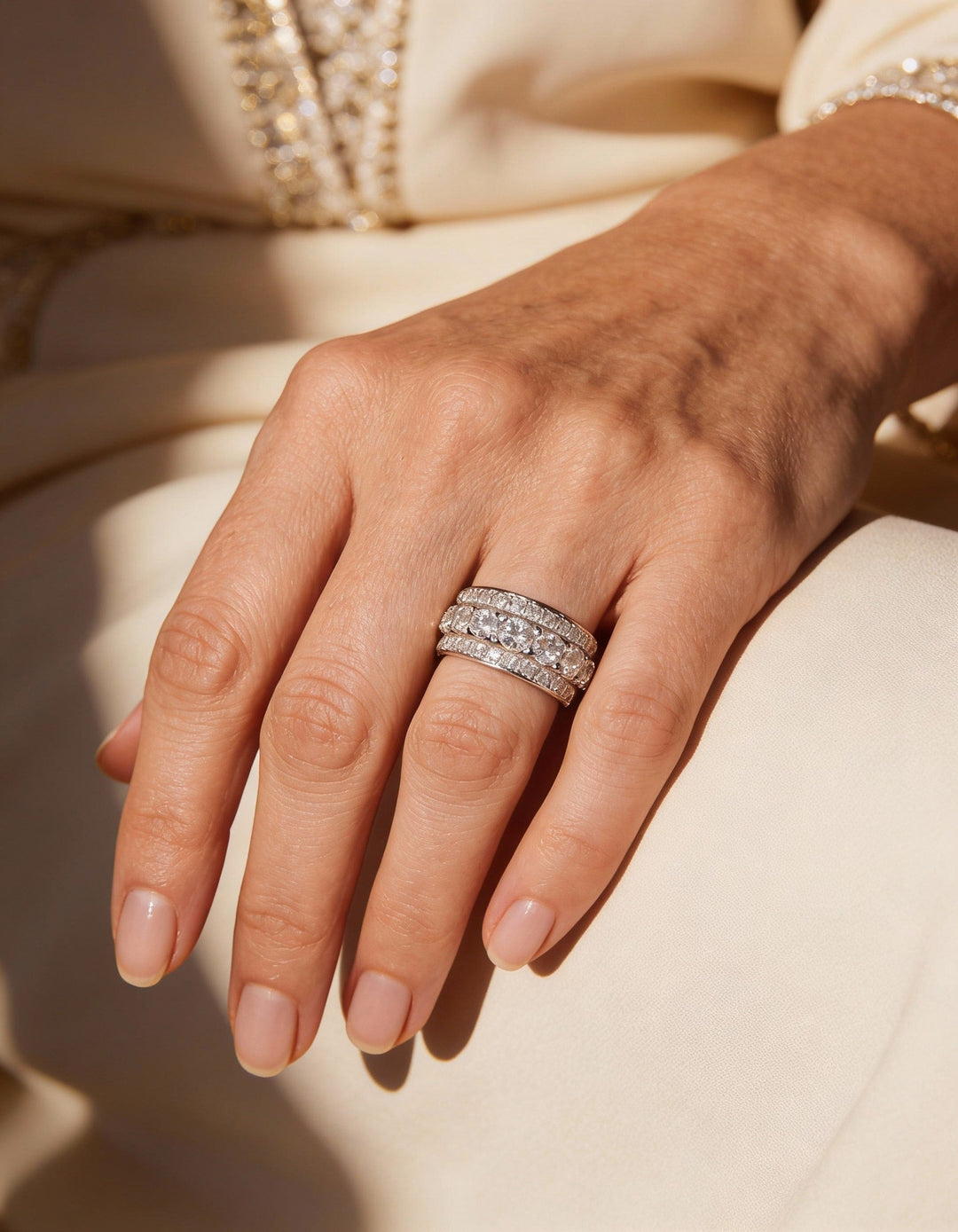 Vintage Silver Eternity Band Ring