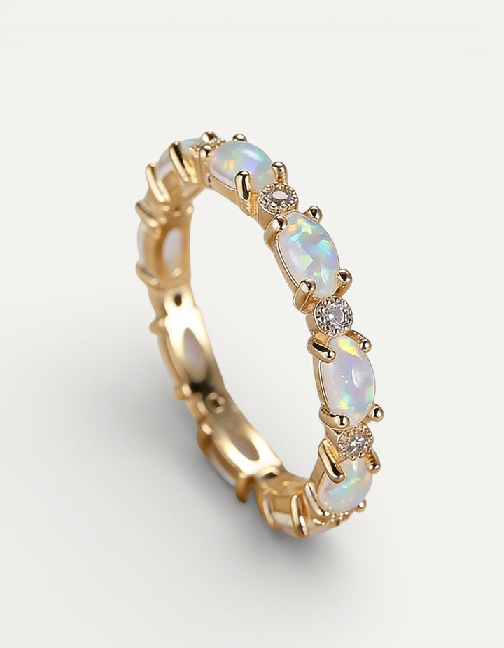 Vintage Gold Opal Eternity Ring