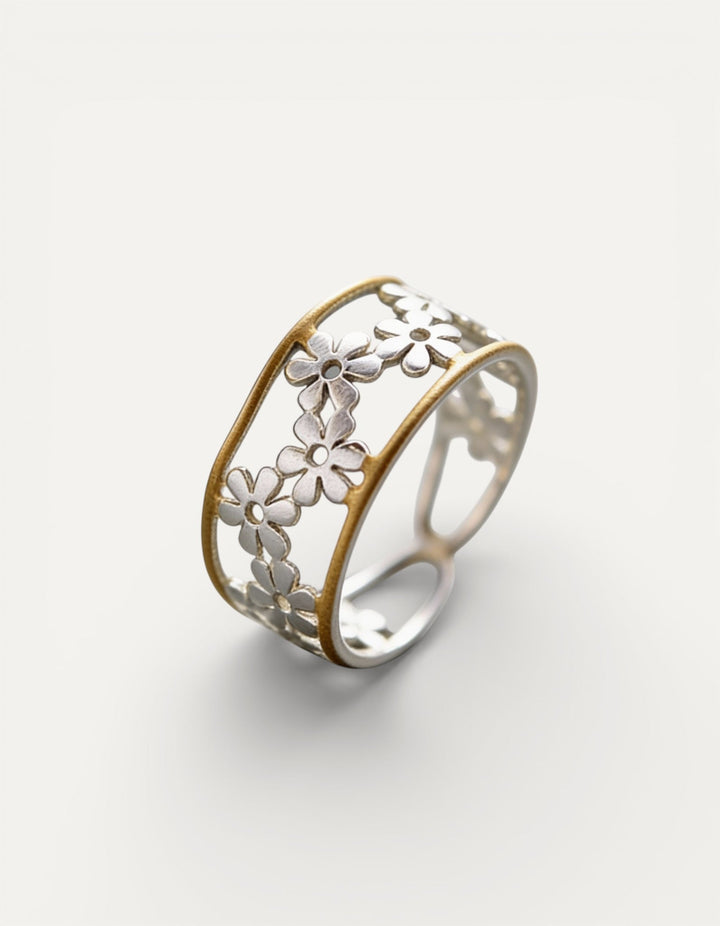 Gold and Silver Leaf Ring