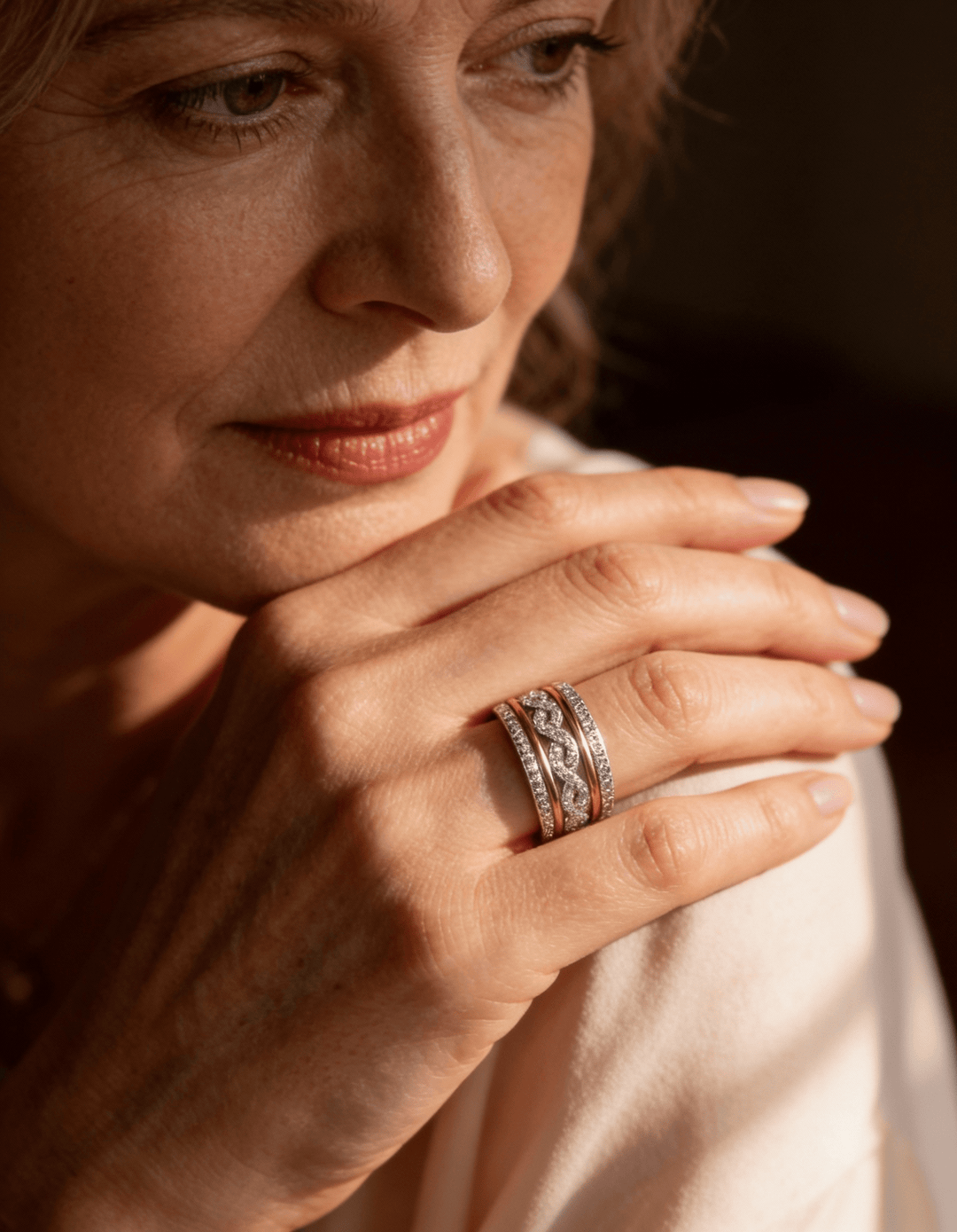 Sparkling Braided Cubic Zirconia Ring