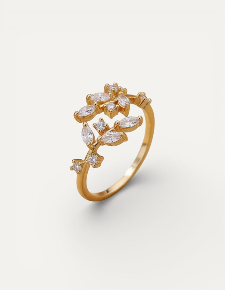 Crystal Leaf Ring