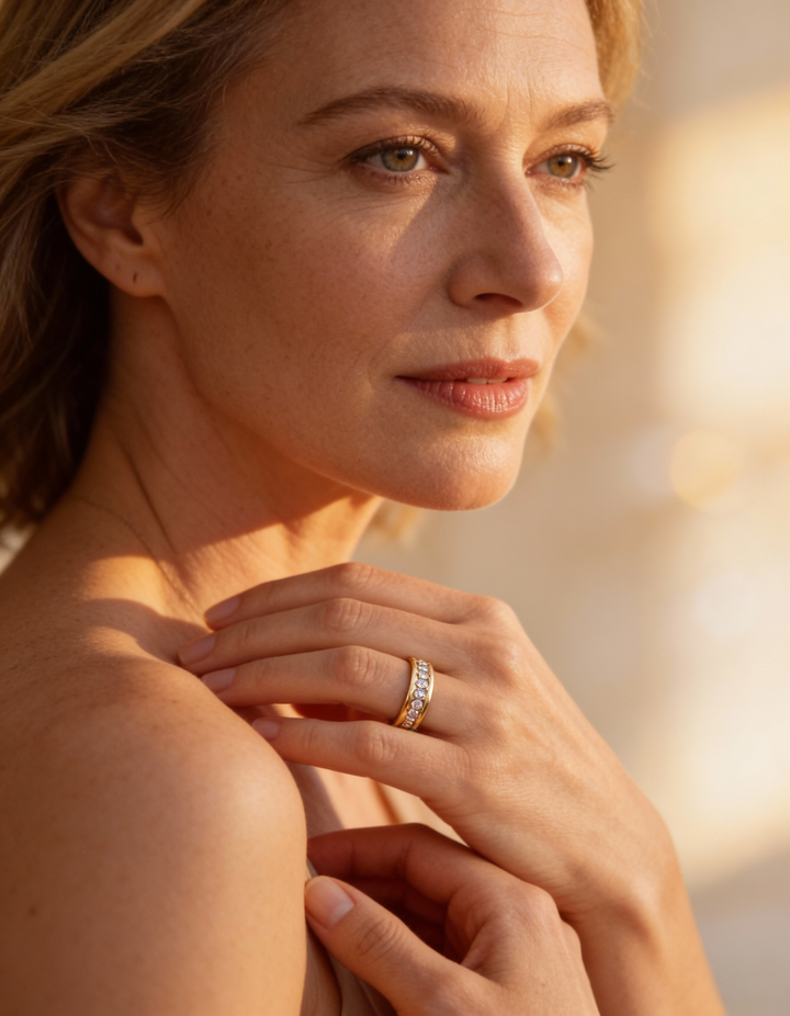 Vintage Gold Cubic Zirconia Ring