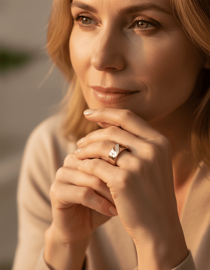 Elegant Thick Gold Cubic Zirconia Ring