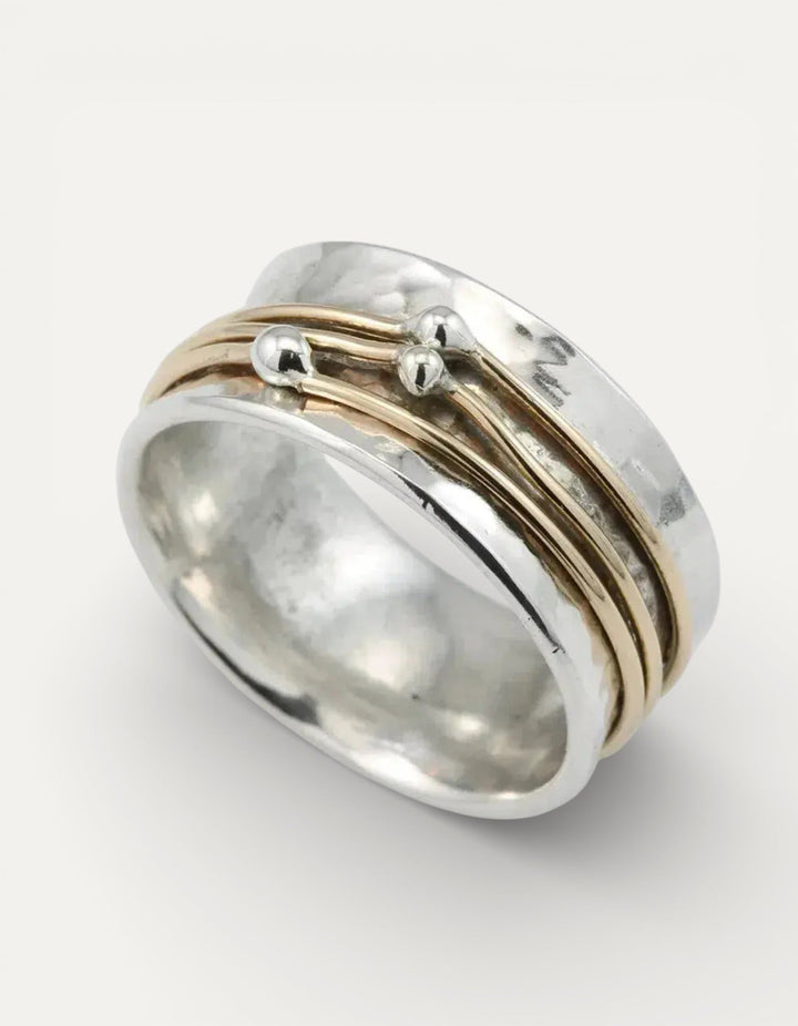 Vintage Gold Layered Silver Ring