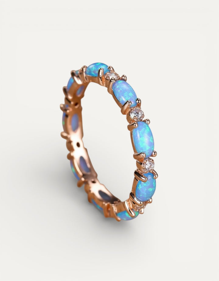 Platinum Heart Opal and Diamond Ring
