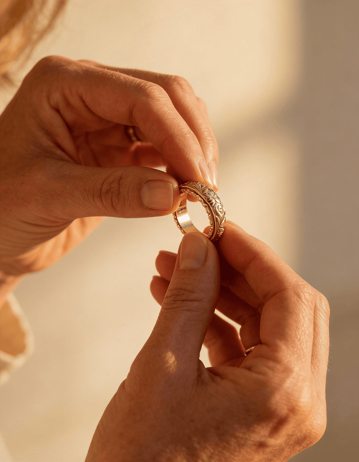 Vintage Gold Pink Flower Ring