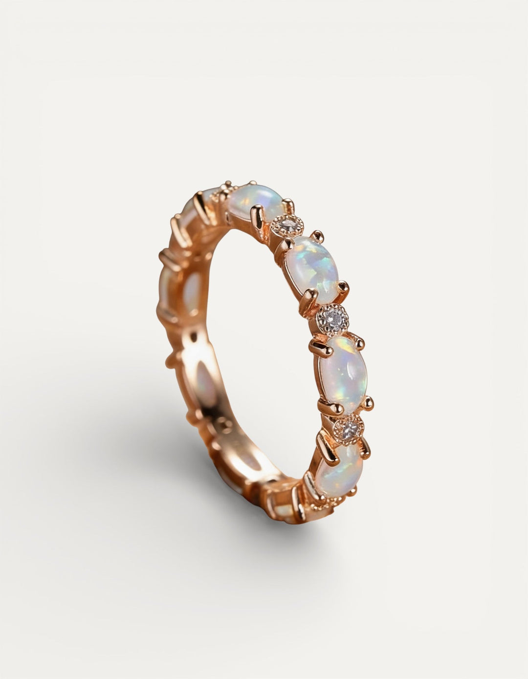 Platinum Heart Opal and Diamond Ring