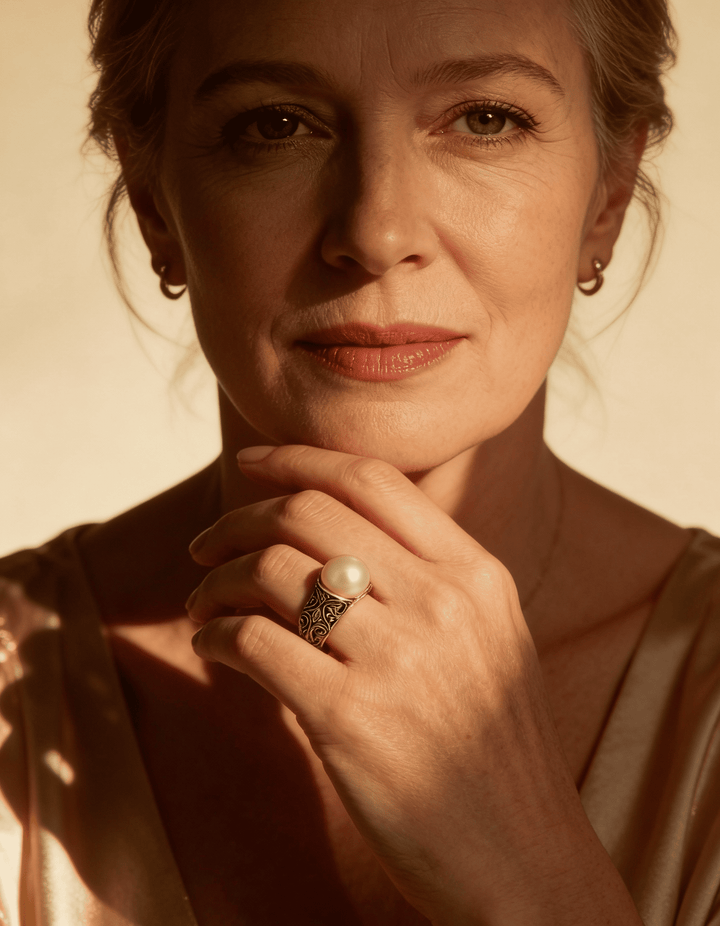 Vintage Gold Pearl Ring