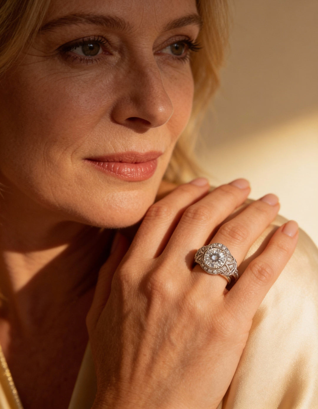 Vintage Silver Crystal Ring