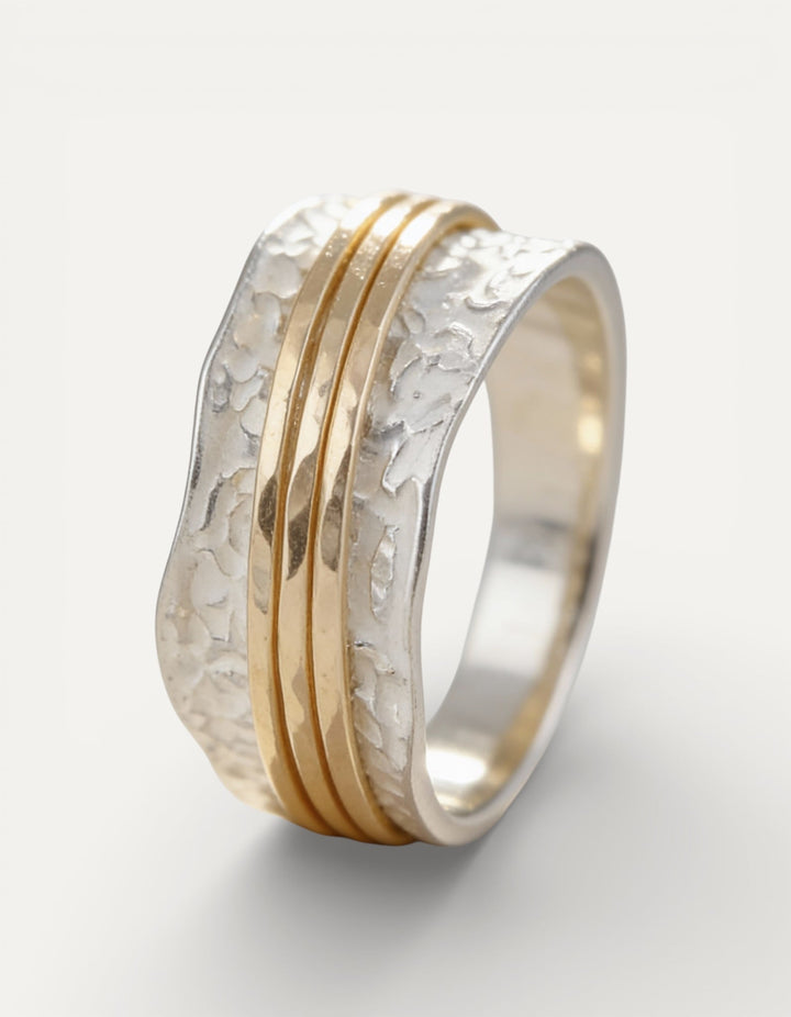 Vintage Delicate Gold and Silver Spinner Ring