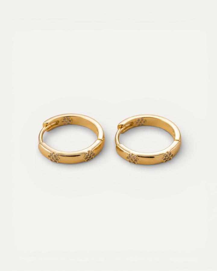 Vintage Gold Flower Hoop Earrings