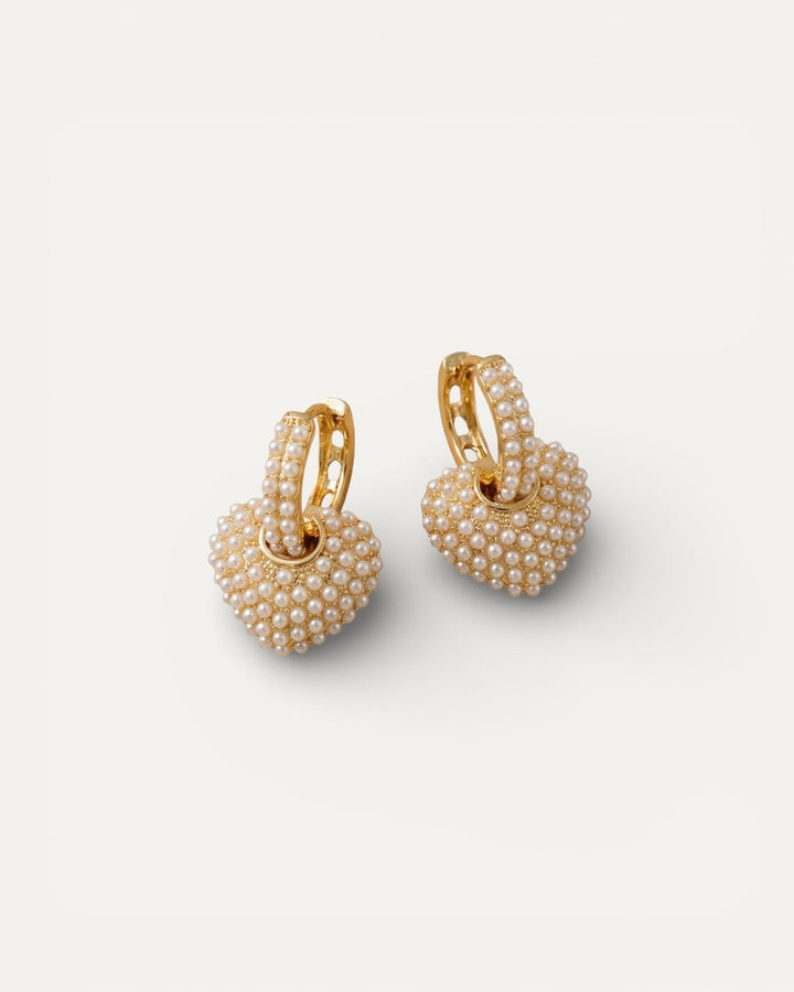 Gold Love Pearl Earrings