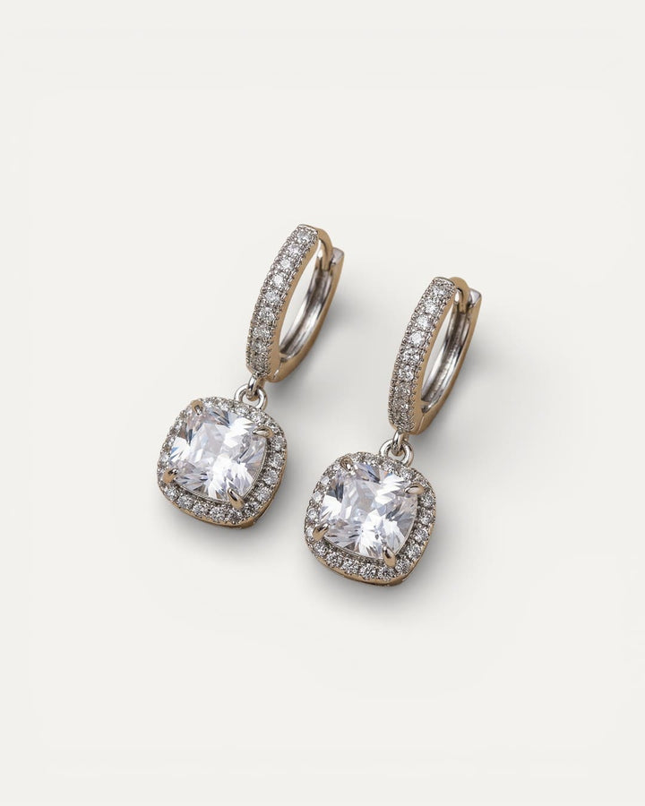 Vintage Silver Cubic Zirconia Earrings