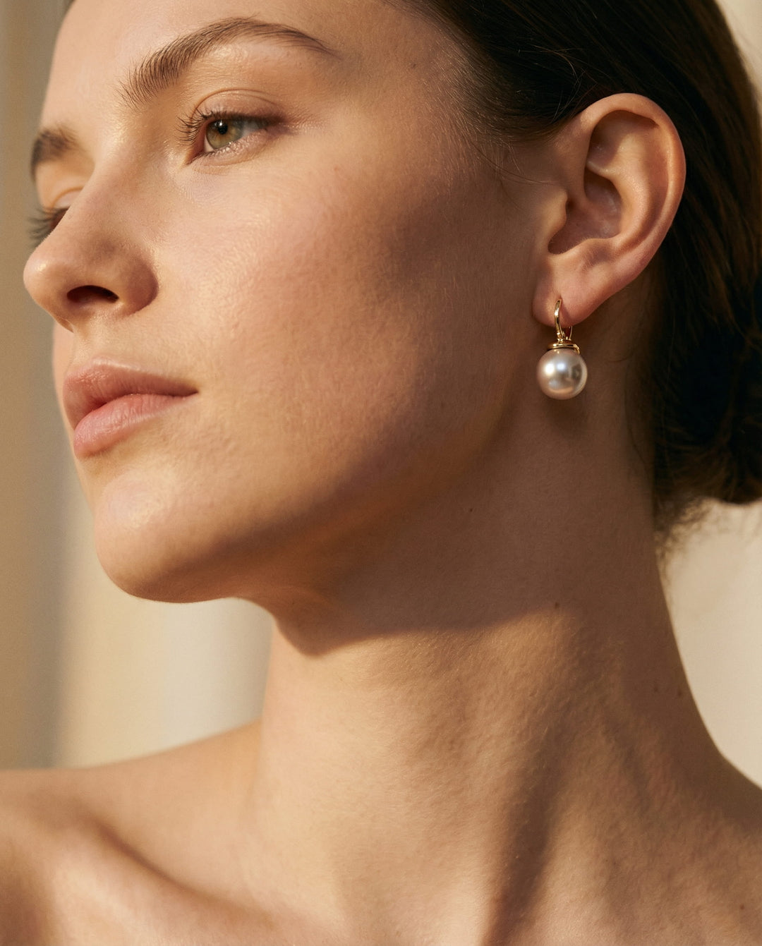 Chunky Gold Pearl Earrings