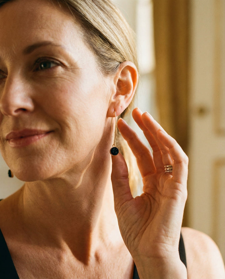 Vintage Gold and Black Earrings