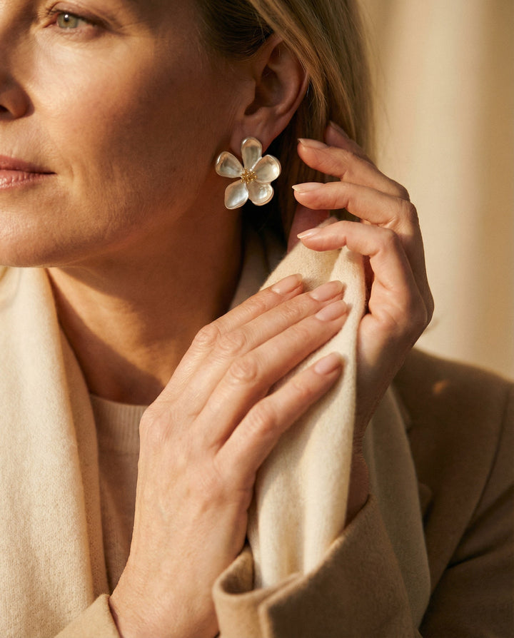 Gold Flower Earrings