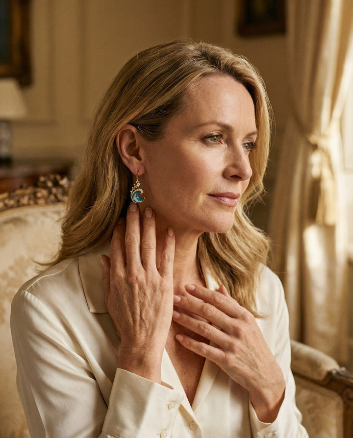 Gold Sparkling Ocean Wave Earrings