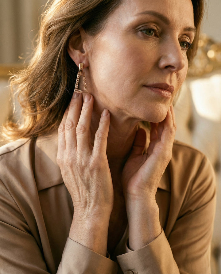 Elegant Hollow Gold Earrings