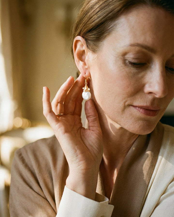 Retro Special Shape Freshwater Pearl Earrings