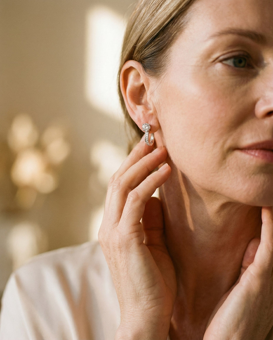 Moissanite Hoop Earrings