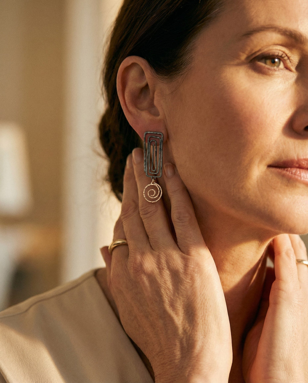 Elegant Gold and Silver Earrings