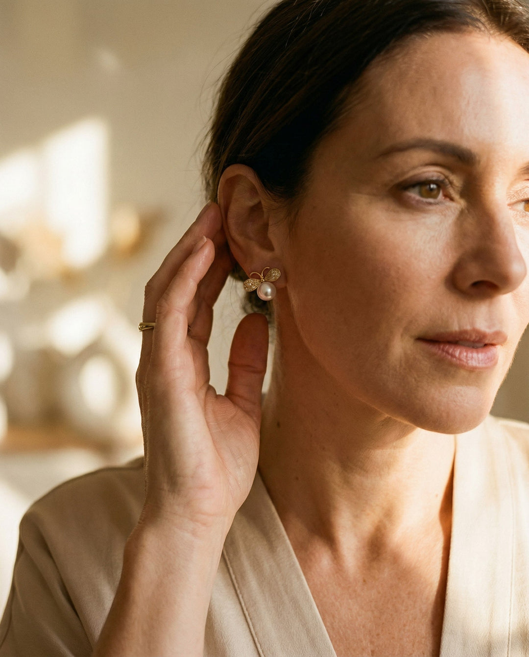 Pearl Dragonfly Earrings