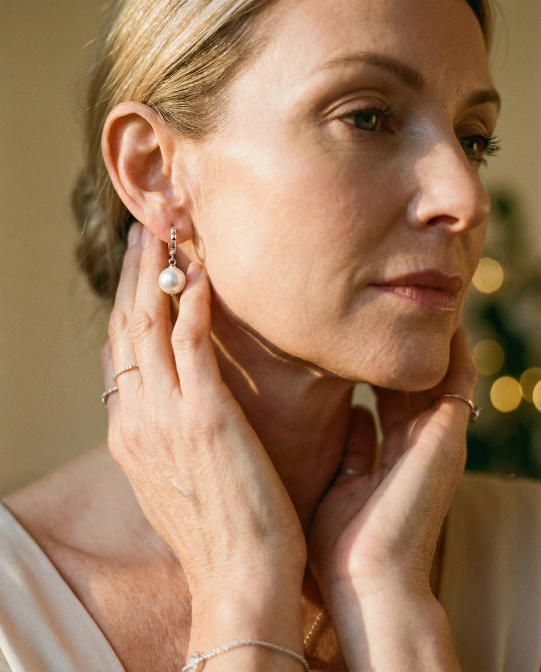 Cubic Zirconia Pearl Earrings