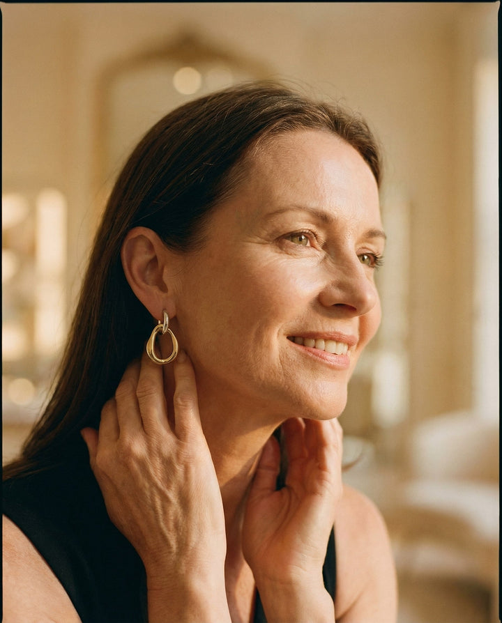 Vintage Two-Tone Metal Earrings