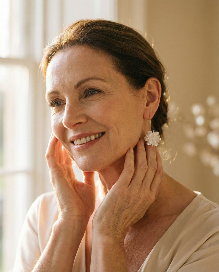 Elegant White Flower Earrings