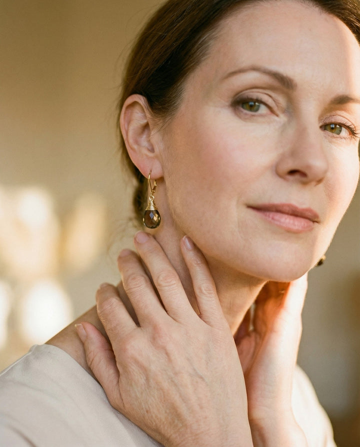 Gold Desert Crystal Earrings