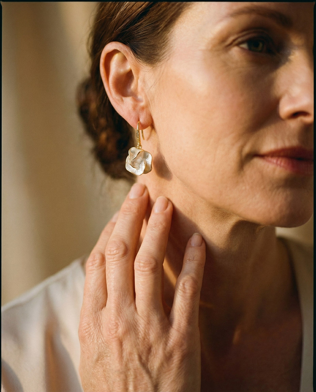Elegant White Petal Earrings