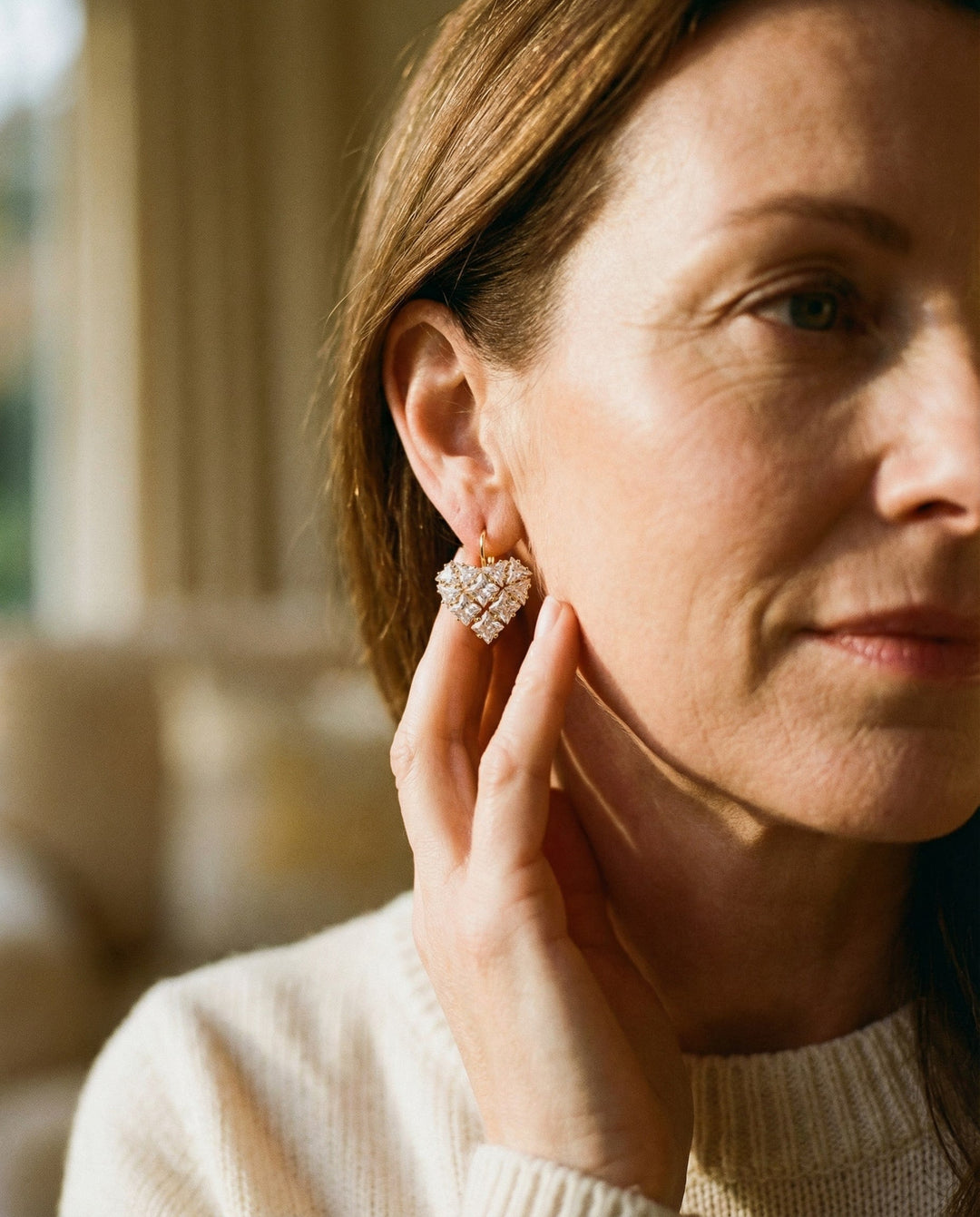 Elegant Heart-Shaped Crystal Earrings