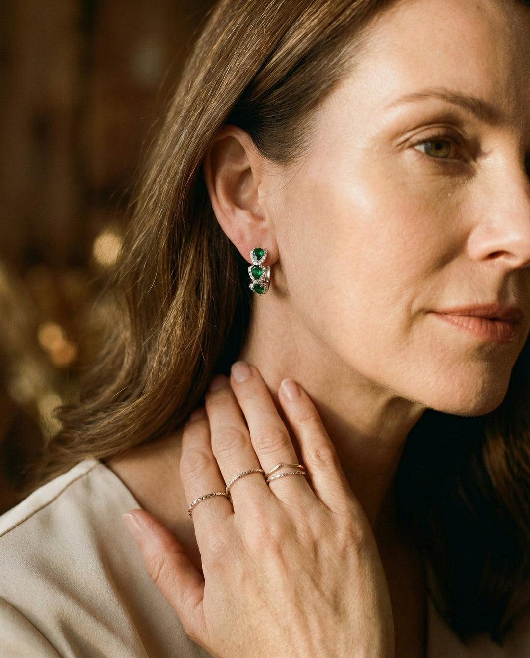 Sparkling Crystal Hoop Earrings