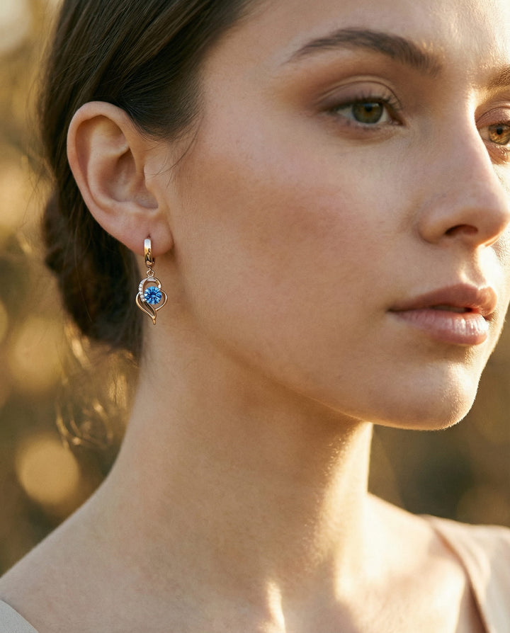 Silver and Zirconia Inlaid Floral Earrings