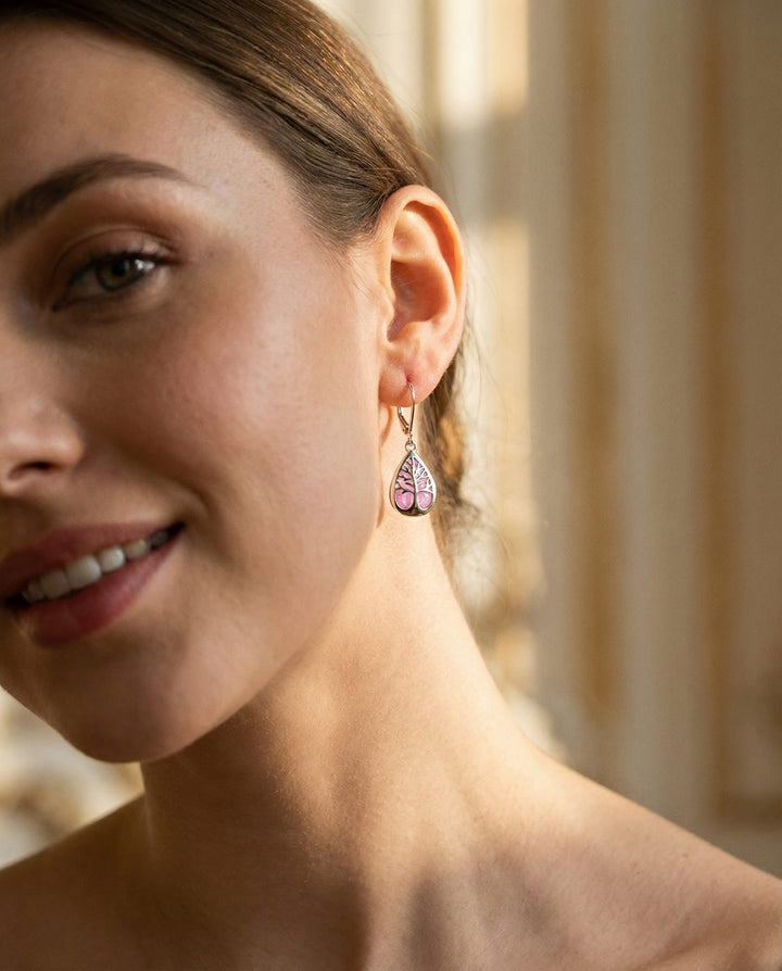 Tree of Life Earrings in Opal and Silver